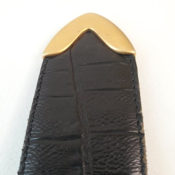 Belts by Simon Black Alligator Print Leather Belt M Glam Dressy Work - Picture 11 of 15